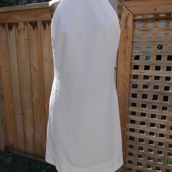 Vintage 60s Dress White Sleeveless Summer 35" Bust 32" Waist Mod GoGo Retro - Picture 2 of 12